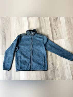 Nautica Boys' Heathered Blue Full-Zip Fleece Jacket